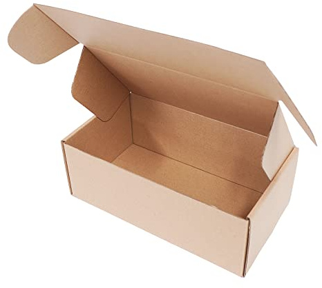 PACK4YA 235×125×85mm piccoli pacchi scatole postali scatole di cartone ondulato per la pubblicazione, marrone spedizione scatola per piccole imprese, conservazione o confezione regalo (10 pezzi)