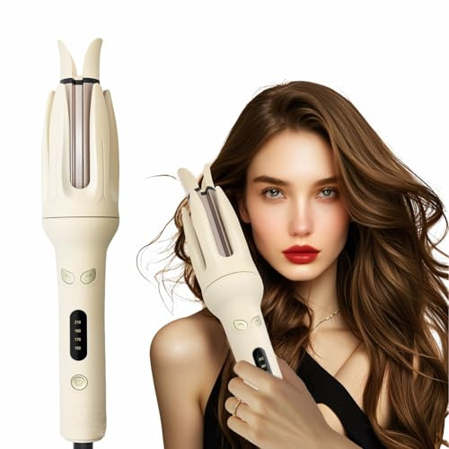 iFCOW Rotating Curling Iron, Automatic Hair Curler Fast Heating Automatic Curling Iron with 4 Adjustable Temps for Hair Styling