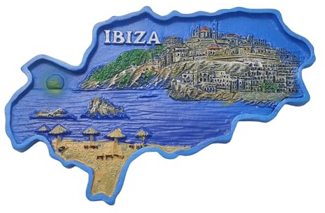 3D-Kühlschrankmagnet Ibiza Spanien, Reise-Souvenir, Kühlschrankdekoration, Kunstharz, handbemalt, Bastel-Kollektion