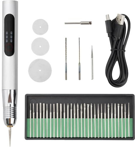 Pcivzxam Mini-Gravierstift, Mini-Gravierstift für Elektrische Graviermaschinen, Wiederaufladbarer Gravurstift, Kabellose Rotationswerkzeuge, Langlebig, Einfache Installation, Einfach zu Bedienen