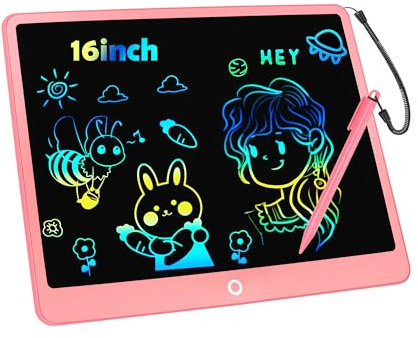 Tablette D'écriture LCD 16 Pouces, Tablette Dessin Enfant, Tablette Graphique Ardoise Magique Jouets Enfant 3 4 5 6 7 8 9Ans Garçon Fille, éducatifs Jouet Cadeaux d'anniversaire de Noël pour Enfants