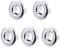EIROVYA 5Pcs Anillo de desbordamiento del Fregadero Tapa de desbordamiento Redonda de latón Inserto en el Orificio Repuestos para Lavabo de Cocina de baño
