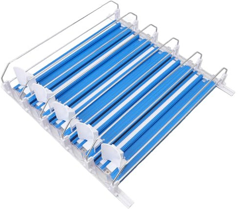 HAOHIZE 5 organizadores de bebidas para nevera, dispensador de latas de refrescos, dispensador automático de cerveza, lata de cerveza, botella de agua, dispensador de bebidas, (Azul)