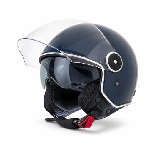 VINZ Tobia Jethelm mit Doppelvisier | Roller Helm mit Sonnenblende | In Gr. XS-XXL | ECE 22.06 Zertifiziert | Motorradhelm mit Visier |Viele Farben Erhältlich