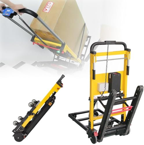 FANGZHL Schwerlast-Klappwagen,Elektrischer Raupen-Treppensteiger,Elektrischer Sackkarren-Treppensteiger,Bürstenloser Motor,Aluminiumlegierung,Geeignet Zum Tragen Schwerer Gegenstände A