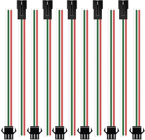 mxuteuk 20 Pairs JST SM 3 Pin Connectors 22 AWG Male Female LED Wire Connector Adapter Electrical Cable 150mm for WS2812B WS2811 WS2812 WS2814 SK6812 FOCB CCT LED Strip