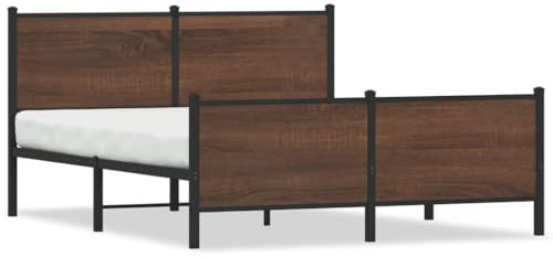 LAPOOH Metallbett ohne Matratze Braun Eichen-Optik 160x200 cm, Bett, Bettgestell, Jugendbett, Schlafzimmer Bett, Bed Frame - 3301372