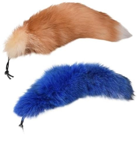 Nocyclonic 2 Pieces FuchsschwanzFuchsschwanz Anhänger etwa 40cm,fox tail,Fell Schwanz Keychain fox tail keychain Auto Schlüsselketten Anhänger Weich Flaumig Dicht Dekoration (17)