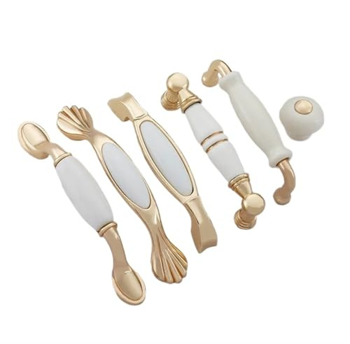 SOSODBBM Tiradores de cerámica para puertas de gabinete, de aleación de zinc, pomos de cajones de cocina, armarios de cocina, tiradores de puerta de armario, manijas de muebles, 2 unidades (1 perilla)