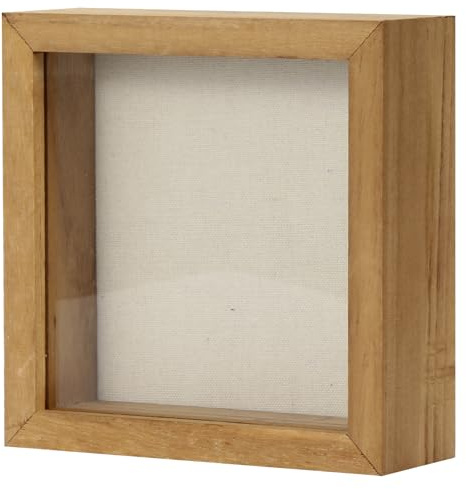 TJ.MOREE Shadow Box Frame 5 x 5 Shadowbox Display Case Picture Frame Memorabilia Wedding Bouquet Flowers Medals Military Photos Memory Box - Wood