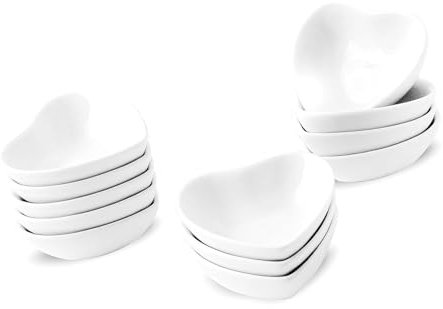 Generisch Portasapone in ceramica a forma di cuore, multiuso, mini piatti condimenti per sushi, ciotola per antipasti, piattini da portata (set da 12 pezzi)