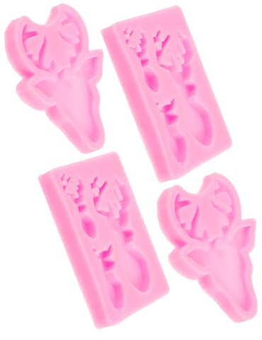 Tofficu Stampo in Silicone Forma Di Animale Cervo Testa Di Stampi Per Portachiavi Fai Da Te Artigianato