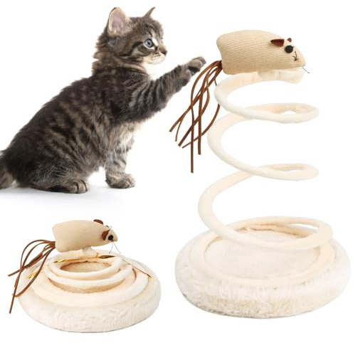 Bohrma Interaktives Katzenspielzeug Katzenspielzeug Interaktiv Spielzeug Katze Intelligenz Cat Toys Katzenangel Spielzeug Kätzchen Zauberstab Spiralfeder Bewegungsförderndes für Katzen