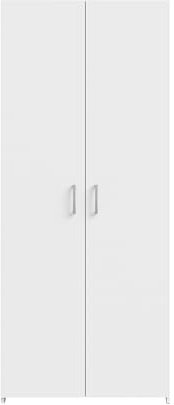 AVANTI TRENDSTORE Dubino - Armadio a 2 ante battenti in legno laminato di colore bianco. LAP 80,9x190,5x54,4 cm