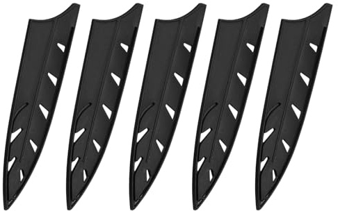 sourcing map 5Pcs Knife Cover Sleeves Blade Edge Guards for 8 Chef Knife Protector Covers Universal Blade Sheath for Kitchen, Black