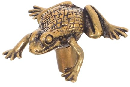 iplusmile Marron Poignée Vintage Meuble Style, Laiton Grenouille Classique | Finition Antique, Usage pour Portes de Chambre et Mobilier, Design Chinois de Fortune, Résistance à L'usure