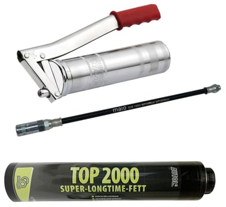 Generisch MATO LubeShuttle Fettpresse und Autol Fettkartusche Top 2000 super longtime Fett 400 g