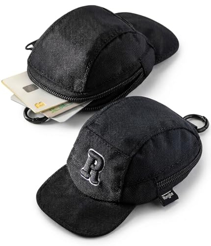 Ringke Cap Mini Pouch Pochette Multiusage Design Casquette pour AirPods, Galaxy Buds, Cartes (Jusqu’à 12), Écouteurs, Clés, Accessoires Étui Compact à Accrocher au Sac ou Lanière