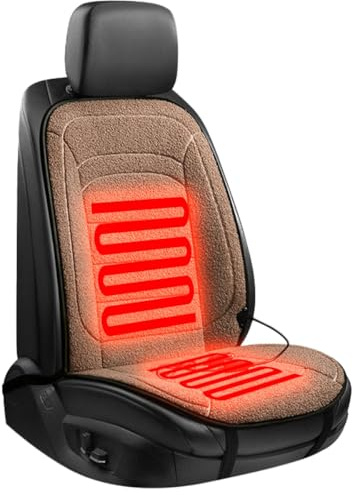 Möge Sitzmatte Auto Warm Bequem Weich Plüsch Winter Autositze Sitzkissen Fahrersitz Bequemer Sitzauflage Auto für Erwachsene LKW,SUV Oder Transporter Geeignet(Brown)