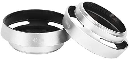 Acouto 2 Pezzi in Lega di Alluminio 43 Mm Argento Paraluce in Metallo per Fotocamera di Ricambio per la Scelta Efficace del Metallo con la Luce la Vernice Trattata può Paraluceparaluce per