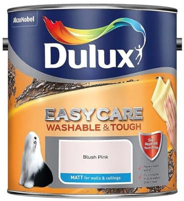 Blush Pink Dulux Easycare Matt Emulsion Paint 2.5L – Washable & Stain Resistant, Durable Matt Finish, Quick Dry, Low Odour Interior Wall & Ceiling Paint