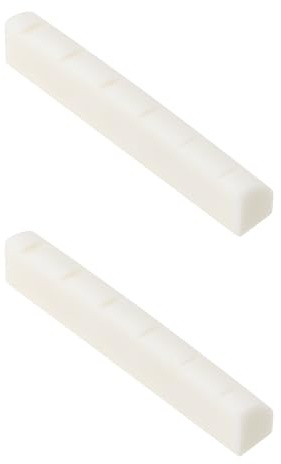 SG Store 2 Stück 6-saitige Gitarren-Sättel aus Knochen mit Schlitzen 42X6X8,5 Mm Kompatibel mit Gibson Kompatibel mit Epiphone Kompatibel mit Les Paul