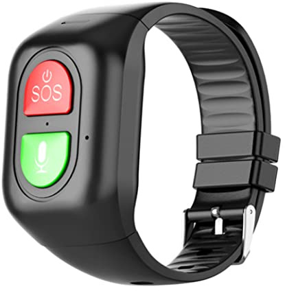 Takingup Bracciale di emergenza, braccialetto SOS Localizzazione di localizzazione GPS Chiamate di emergenza Fitness Orologio per anziani Bambini Nero