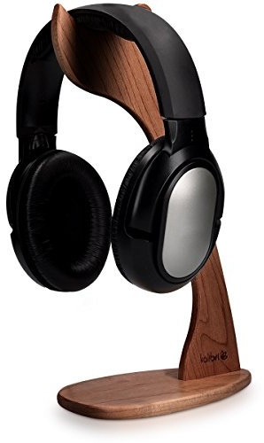 kalibri Support pour Casque Audio - Porte-Casque Universel - Socle pour Gaming Headset - Stand Design en Bois de Noyer