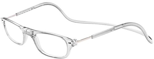 TBOC Gafas de Lectura Presbicia Vista Cansada – Montura Transparente Graduadas +2.00 Dioptrías Hombre Mujer Regulables Imantadas Magnéticas Plegables Lentes Aumento Leer Ver Cerca Cuello Cierre Imán