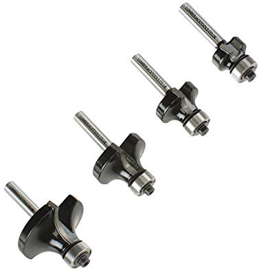 LUMBER JACK 4 Piece Round Over Router Bits 1/4 Shank, Roundover Beading