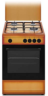 Nikkei SN554BG - Cucina a gas 4 fuochi con forno a gas 50x50 cm colore Terra di Francia