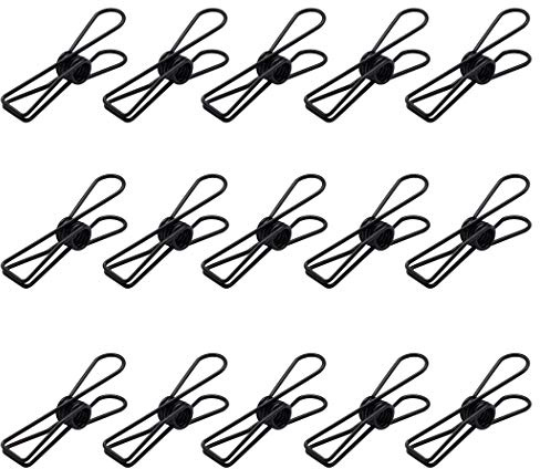 Packung mit 15 Stück Hohle Klammer Schwarz, Mehrzweck Clothesline-Dienstprogramm Clips