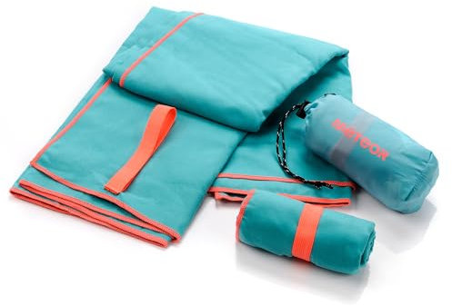 meteor Toalla Microfibra Secado rápido Ultra Ligero Absorbente - Ideal para Deporte Yoga Viajes Playa Campamento Baño para Niños, Hombres y Mujeres - Varios Tamaños y Colores (42x55cm, Turquesa)