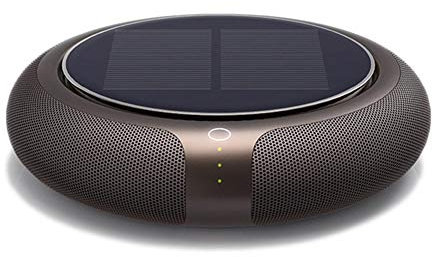 HONGBI Purificador de Aire Portátil con Filtro HEPA Verdadero,USB Filtro,Aromaterapia,Energía Solar,Eliminar Polvo, Polen, Humo,Olor,Bacterias Oro(Solar y USB) 15.5x3.8cm