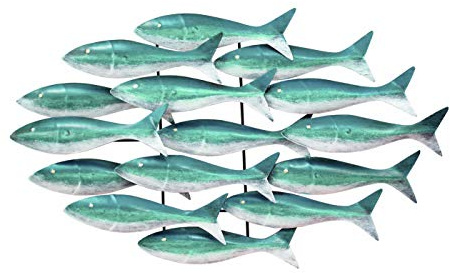 Klp Wanddeko Fisch Zierfisch Schwarm Wandbild Metall Deko Tier Figur Skulptur Hänger