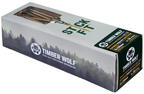 Timber Wolf TW60130 - Viti per legno, 6,0 x 130 mm, confezione da 50, zincate e gialle (oro)