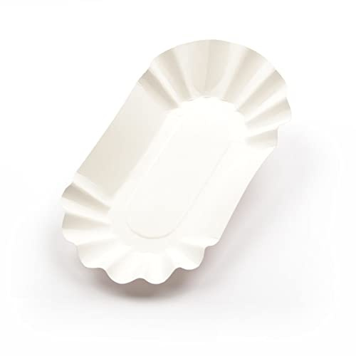 1000 Stück Pappschalen KU1 (10×20×3,2 cm), ohne Beschichtung, weiß Pappschale Pommesschale Currywurstschale Snackschale Pommes-Schale