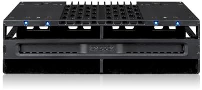 ICY DOCK 4 Bay 2.5 SAS/SATA SSD/HDD Tool Free Mobile Rack for 5.25 Bay | flexiDOCK MB024SP-B