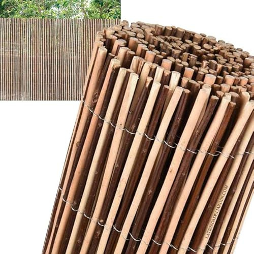 Suinga Valla de Mimbre Bicolor 2x3 metros | Cañizo Jardin natural | Cerramiento de Mimbre 85% Ocultación | Valla Decorativa de Mimbre
