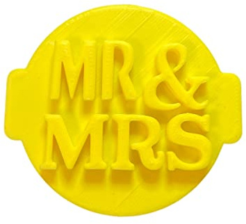 The Cookie Cutter Hub Mr & Mrs Präger Nr. 105 / Stempel für Cupcakes Fondant Zuckerguss Ton Kuchen Backen Dekoration