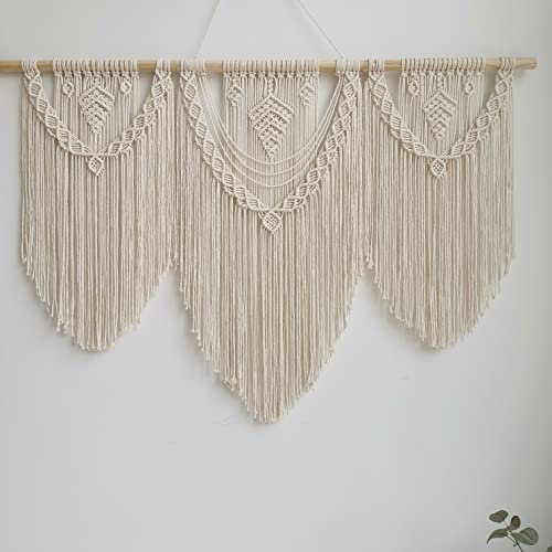 Hibisaws Macrame 110 cm (W) x 82 cm (H) Boho Tapestry, Large, Handwoven, Bedroom Wall Decoration, Balcony Decoration, Wall Decoration, Gift for Women
