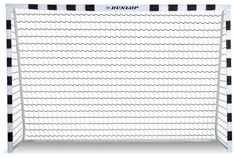 Dunlop Porta da calcio - 300x200x90cm - Metallo - Attrezzatura per l'allenamento di calcio per tutte le età - Facile da montare - Nero/Rosso