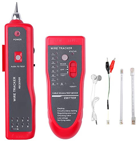 ARWIC Network Cable Tester Wire Tester RJ45 RJ11 Cable Tracker Line Finder with Earphone and Toolkit for Telephone Line Test Cable Collation, Network Maintenance Collation