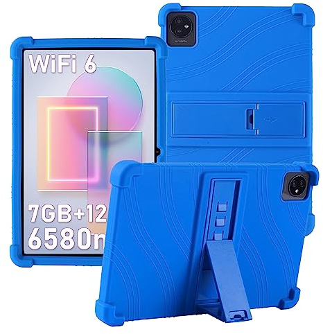 ATOOZ for TABWEE T80 Tablet Case,Soft Silicone Blackview Tab 30 Wifi/70 Wifi Case 2024,Blackview Tab 7 Wifi/Tab 8 Wifi Tablet Case 10.1 Inch,OSCAL Pad70/Pad60 Case for Kids with Bracket (Blue)