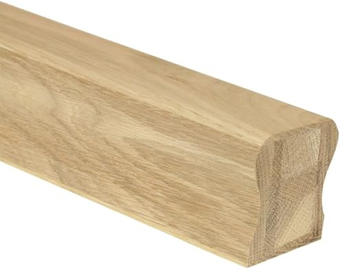 Oak Ungrooved Stair Handrail 58mm x 58mm x 2400mm | Engineered Oak Hand Rail | Unfinished Ready for Wax, Oil or Varnish