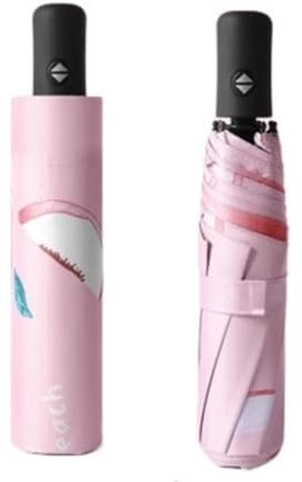 ATMRC Taschenschirme Netter Frucht-Mädchen-Regenschirm-automatischer faltender klarer Regen-Regen-Frauen-Sonnenschutz-UV-Sonnenschirm-Regenschirm-winddichter Paraguas Regenschirme (Size : Pink)