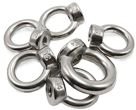 MGTCAR 5 Stück 304 Edelstahl-Ringmutter, Edelstahl-Hebemutter, Edelstahl-Rigging DIN582 (Size : M14)