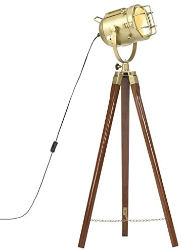 Lampadaire à trépied bois de manguier massif 97 cm
