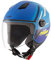 Unikummodularhelm Jet aus Polycarbonat mit Sonnenbrillen,Nebeldisplay, 4 Luftsteckdosen, Abnehmbarer Innenraum abwaschbar. - Blau, L