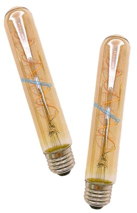 BAISHICHENG 2 Packungen T30 185mm Lange Röhren LED Lampe Edison Retro Vintage Dekorative Röhren Glühbirnen 7W(70W Halogenlampe Ersetzen) E27 Filament LED Lampen Warmweiß 2700K AC220-240V
